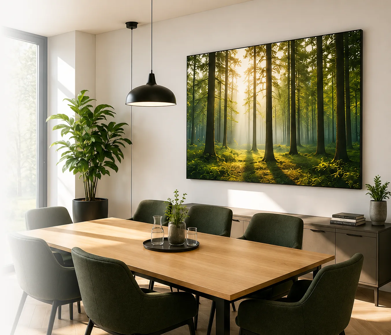 Ein großes Akustikbild im Besprechungszimmer