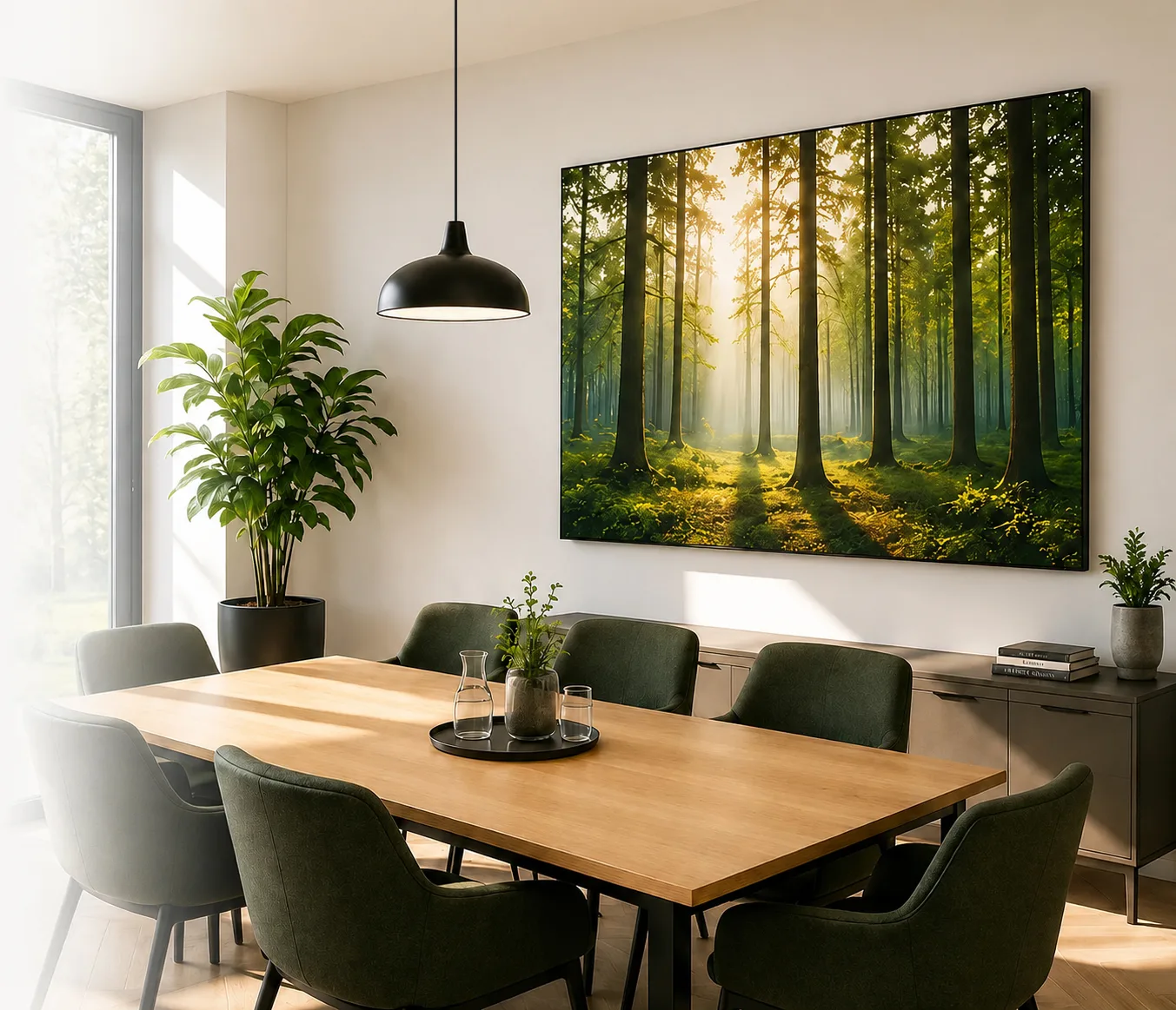 Ein großes Akustikbild im Besprechungszimmer